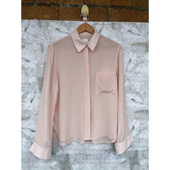TWP The New Morning After Silk Shirt in pale pink size XS/S - Picture 3 of 12